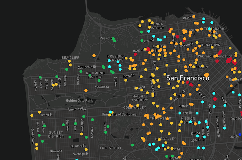 Screenshot of San Francisco using the HIP17 visualizer.